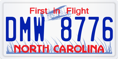 NC license plate DMW8776