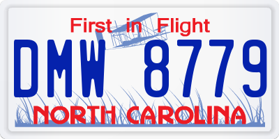 NC license plate DMW8779