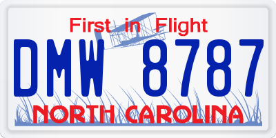 NC license plate DMW8787