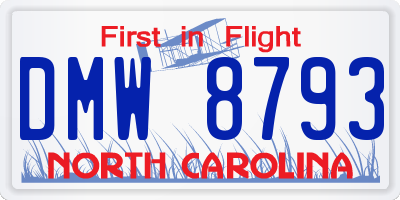 NC license plate DMW8793