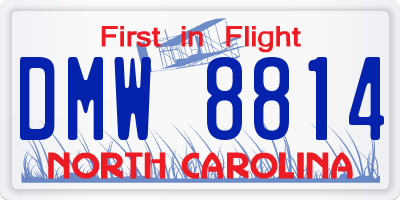 NC license plate DMW8814