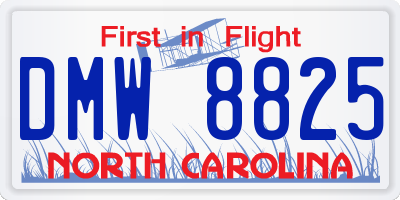 NC license plate DMW8825