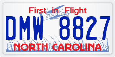 NC license plate DMW8827