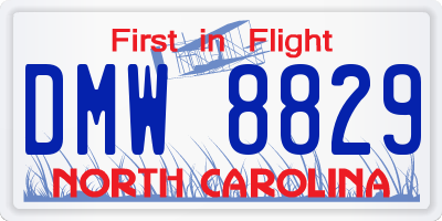 NC license plate DMW8829