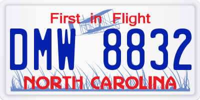 NC license plate DMW8832