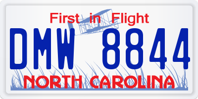 NC license plate DMW8844