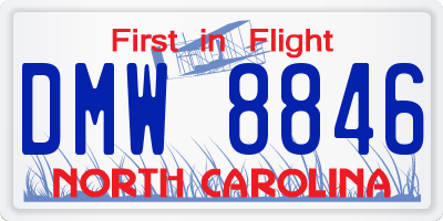 NC license plate DMW8846