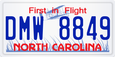 NC license plate DMW8849