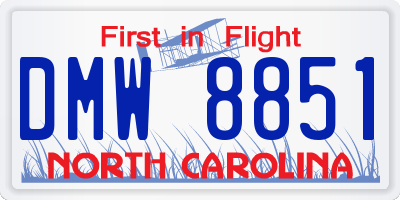 NC license plate DMW8851