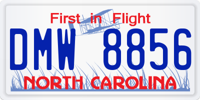 NC license plate DMW8856