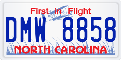 NC license plate DMW8858