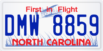 NC license plate DMW8859