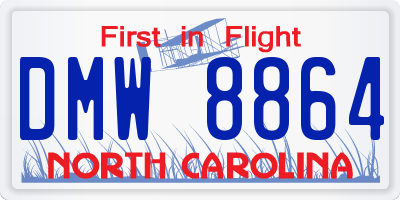 NC license plate DMW8864