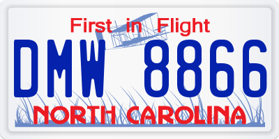 NC license plate DMW8866