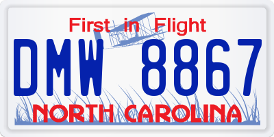 NC license plate DMW8867