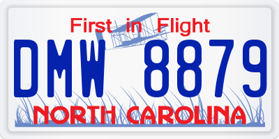 NC license plate DMW8879