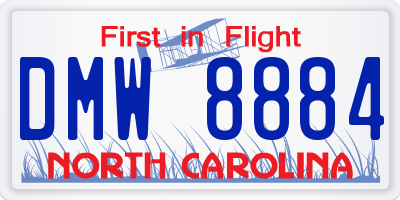 NC license plate DMW8884