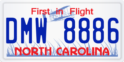 NC license plate DMW8886