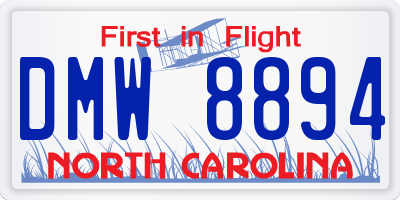 NC license plate DMW8894