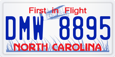 NC license plate DMW8895