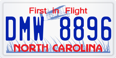 NC license plate DMW8896