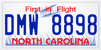 NC license plate DMW8898