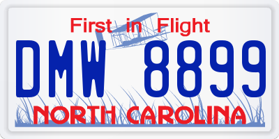 NC license plate DMW8899