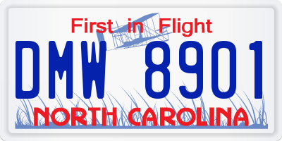 NC license plate DMW8901