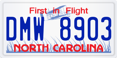 NC license plate DMW8903