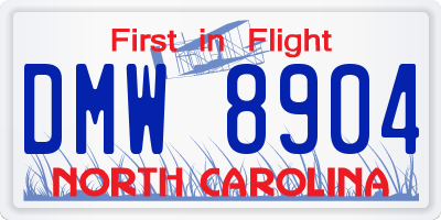 NC license plate DMW8904