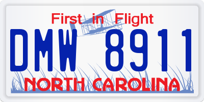 NC license plate DMW8911