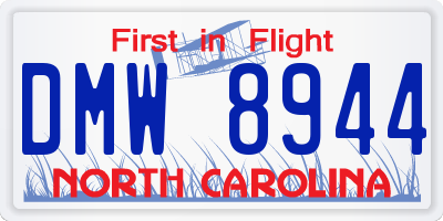 NC license plate DMW8944