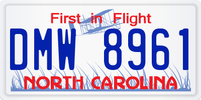 NC license plate DMW8961