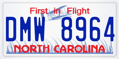 NC license plate DMW8964