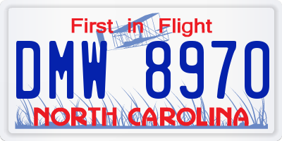 NC license plate DMW8970