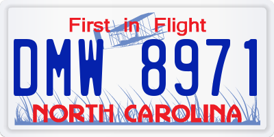 NC license plate DMW8971