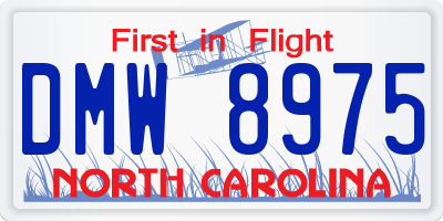 NC license plate DMW8975