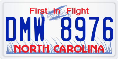 NC license plate DMW8976