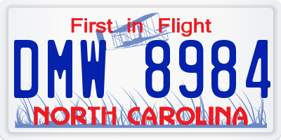 NC license plate DMW8984