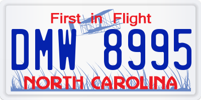 NC license plate DMW8995