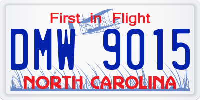 NC license plate DMW9015