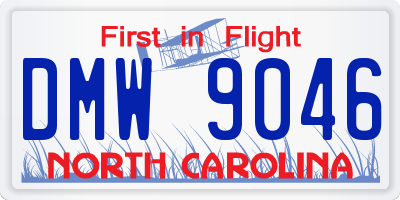 NC license plate DMW9046