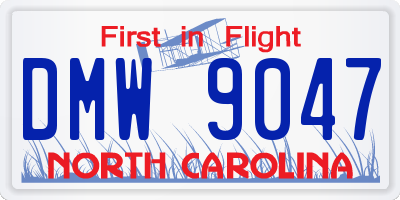 NC license plate DMW9047