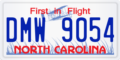 NC license plate DMW9054
