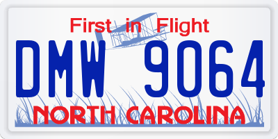 NC license plate DMW9064