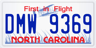 NC license plate DMW9369