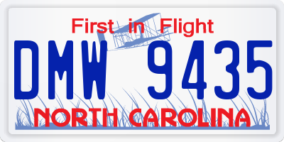 NC license plate DMW9435