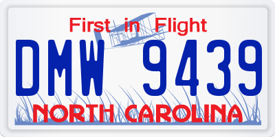 NC license plate DMW9439