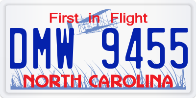 NC license plate DMW9455