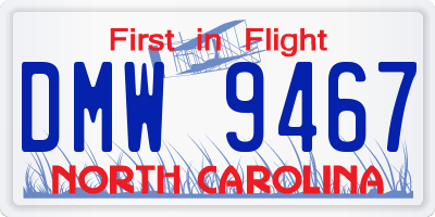 NC license plate DMW9467
